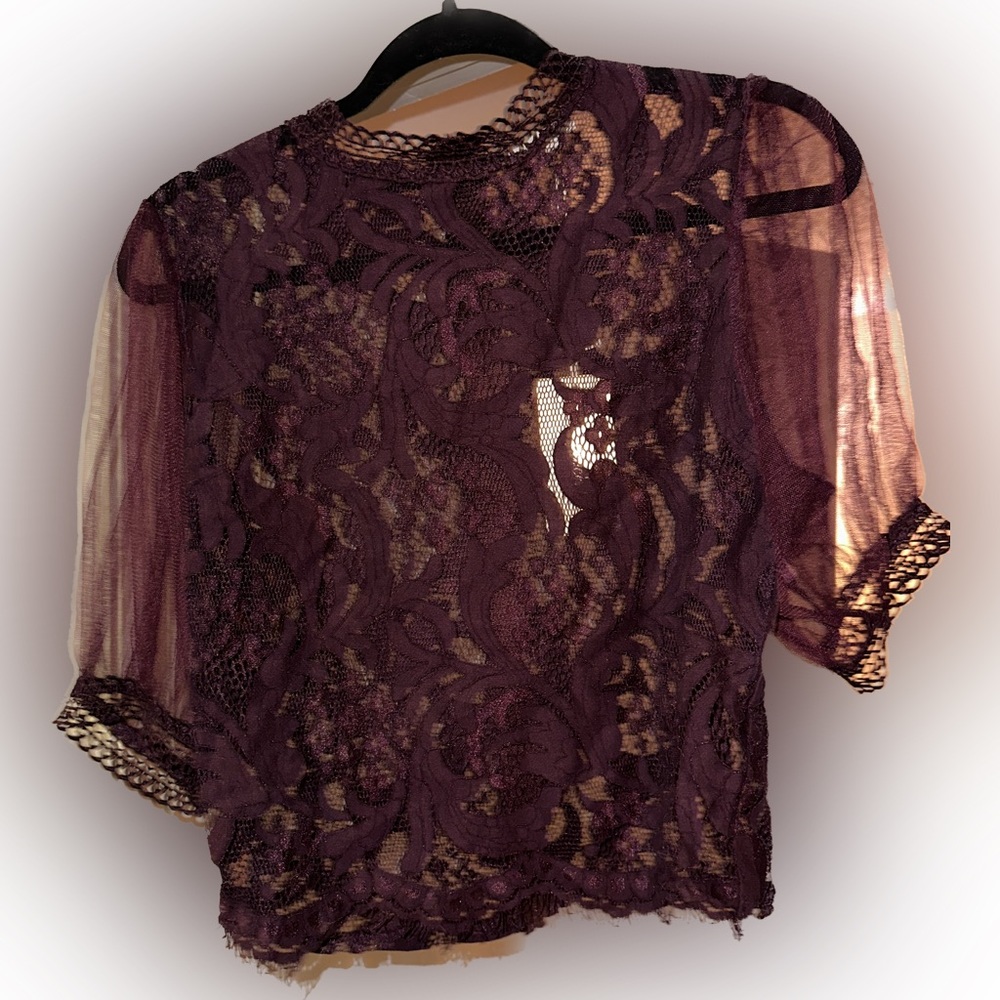 Purple see through blouse